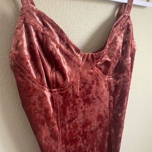 Size Medium, Color Pink, Velvet One piece